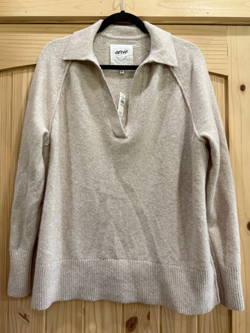 Aerie Real Good V-Neck Collared Polo Sweater
